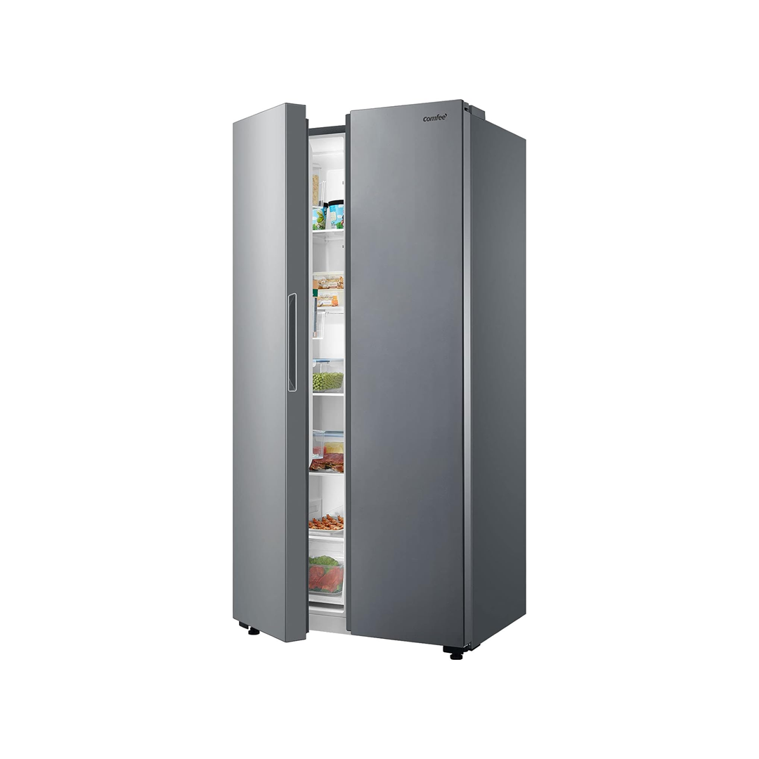 Side by Side Fridge-Freezer - Black 271L  Comfee