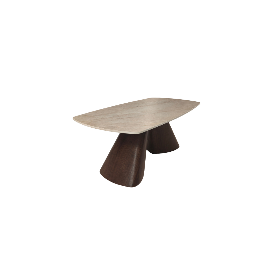 Coffee Table – Matte Florence Beige/Black/Dark Brown Walnut