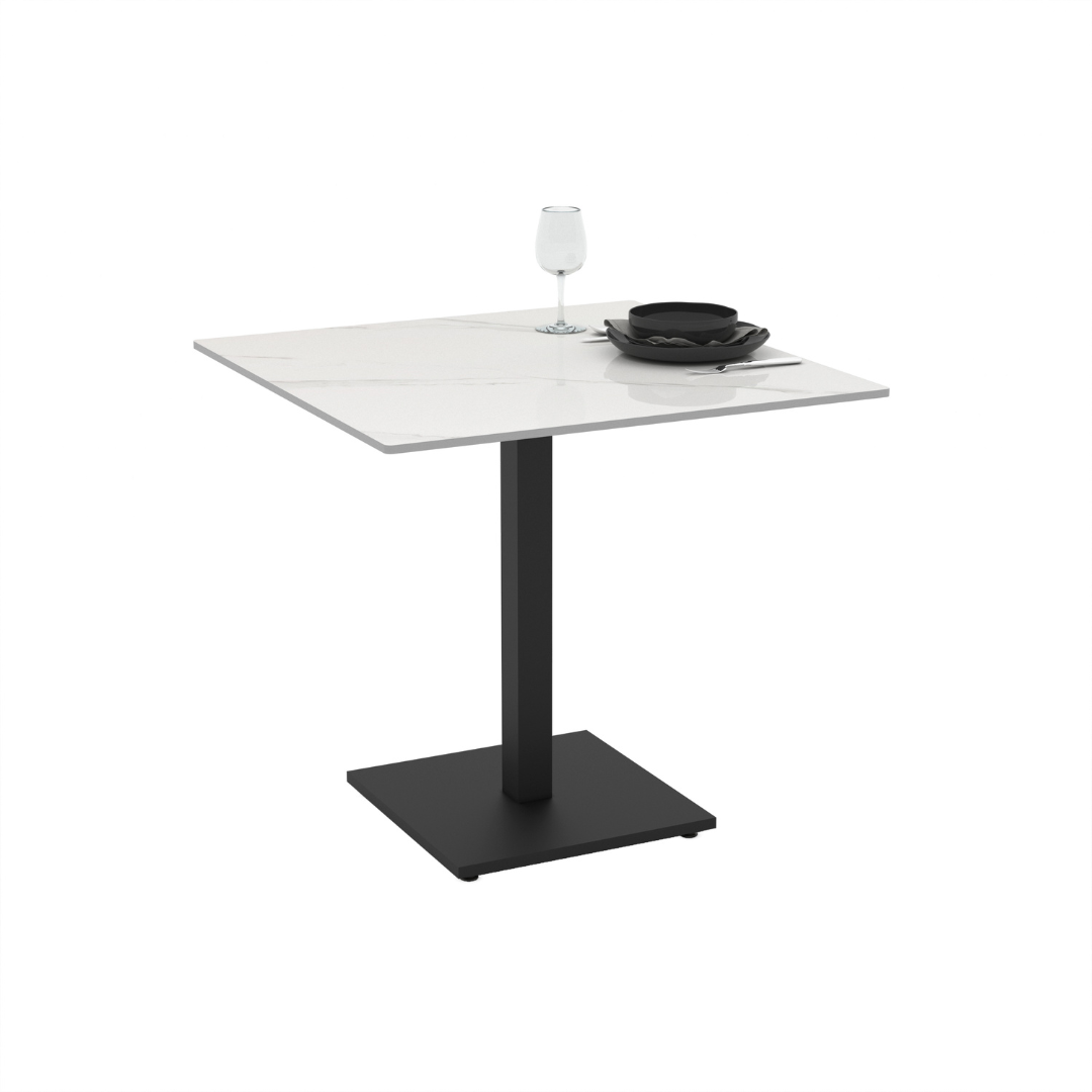 Ceramic Dining Table 80cm – Calacatta & Black