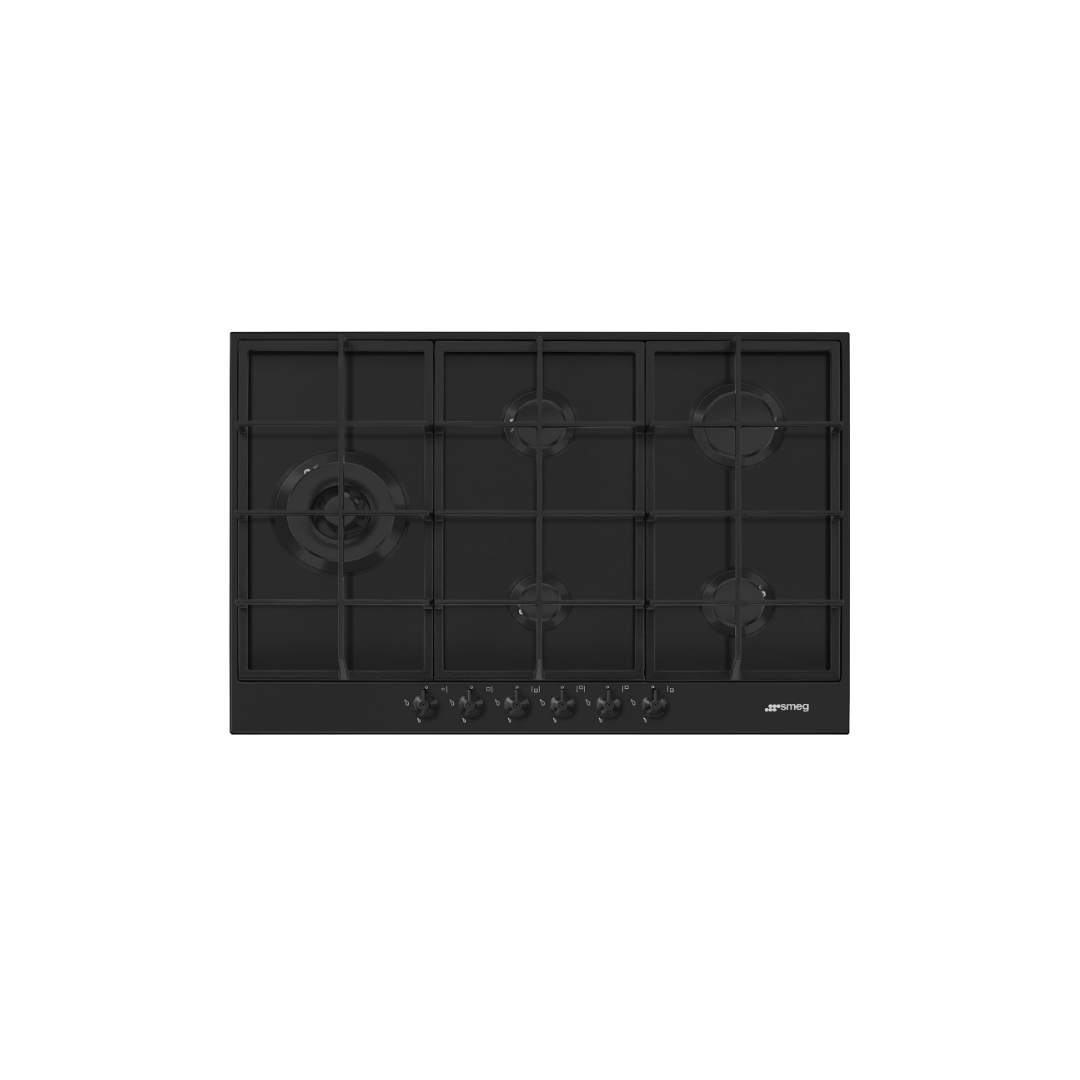 Smeg Gas Hob Classica Aesthetic  –  Black 75 cm