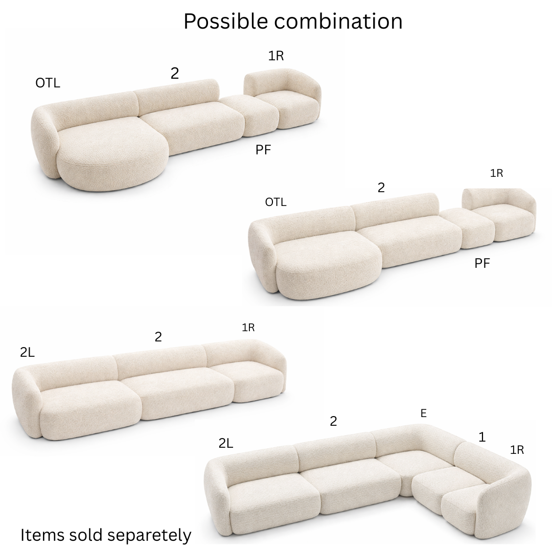 Modular Corner Sofa Right – Warm Light Beige
