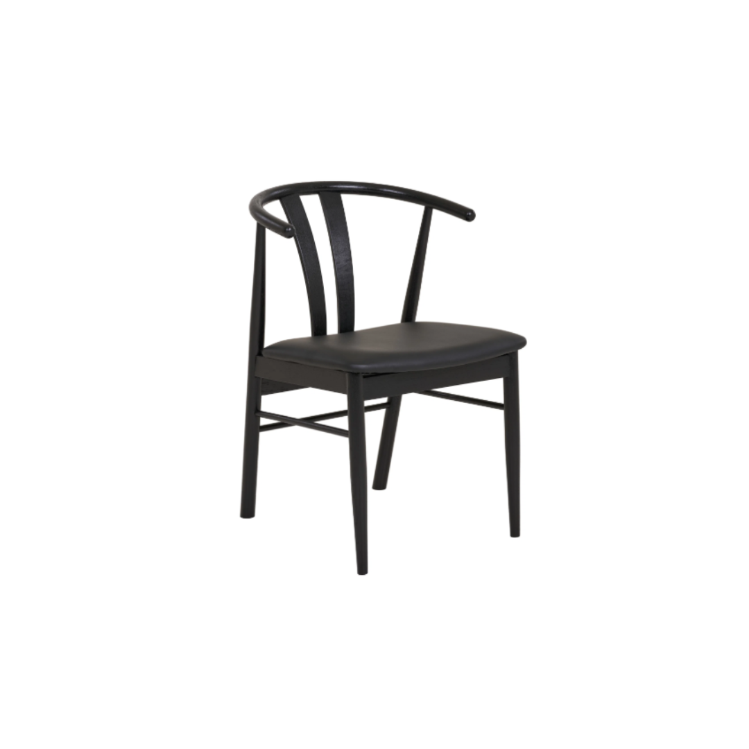 Dining Chair – Oak & Black PU