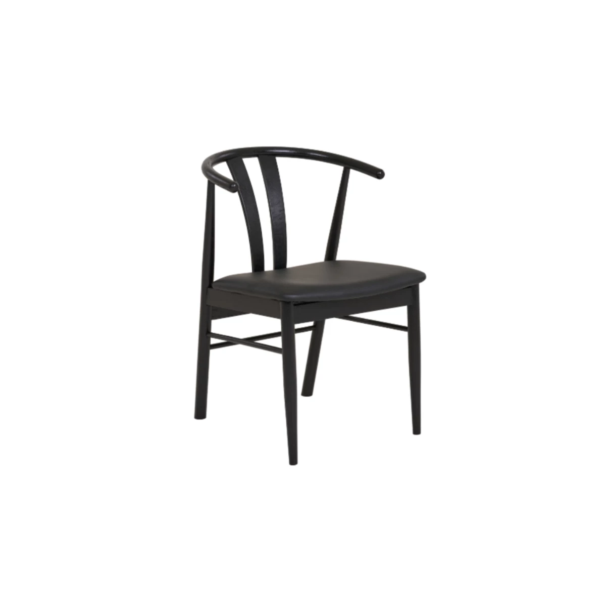 Dining Chair – Oak & Black PU image 1