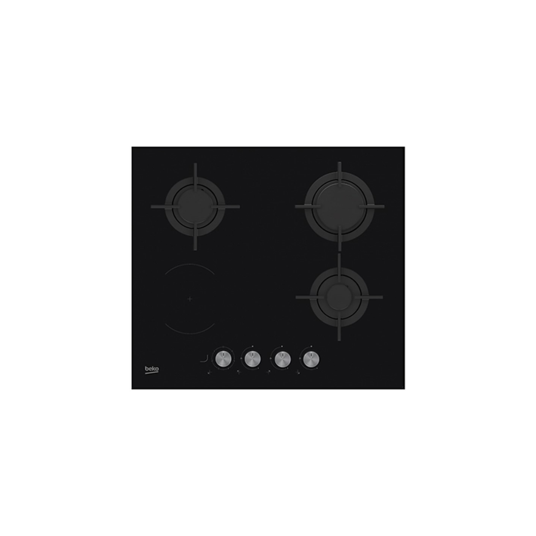 Beko Hob 4 Burners – Black 3 Gas & 1 Electric