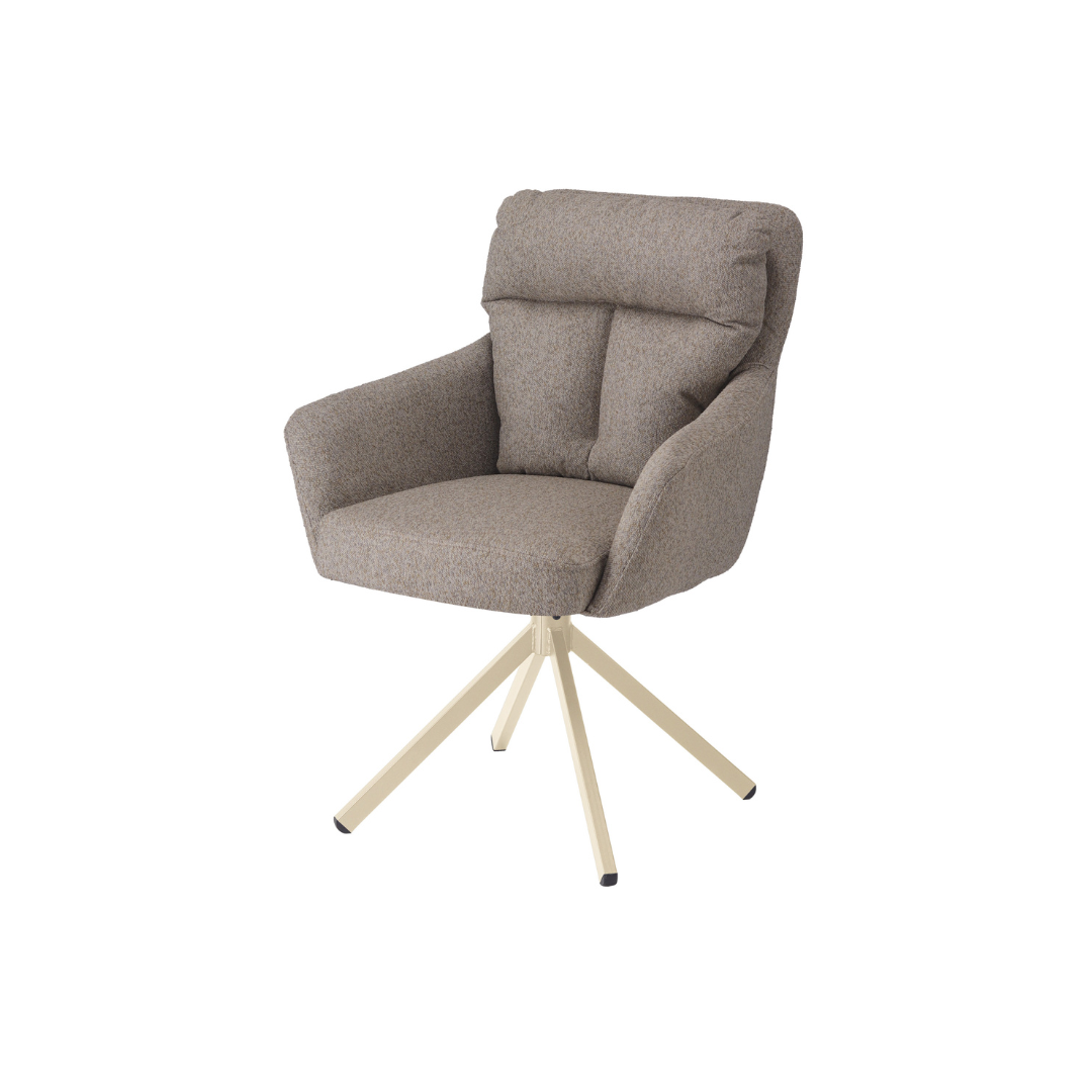 Chair –Light Brown  & Swivel Rectangle – Cream