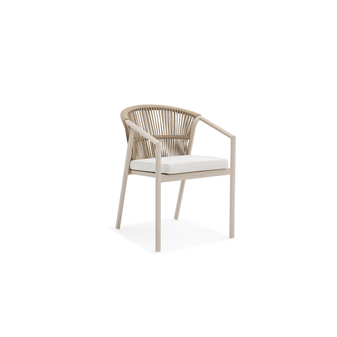 Dining Chair Aluminium Rope  – Light Brown & Beige