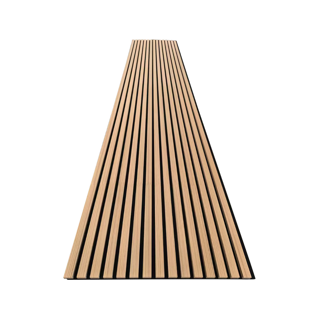 Wood Slat Acoustic Wall Panel - Teak One-Sided Veneer