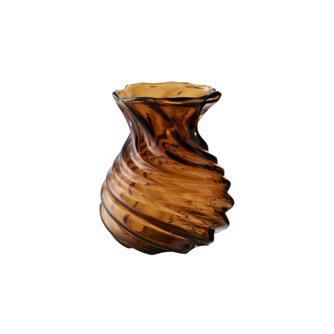 Glass Vase – Smoked Brown Mouthblown