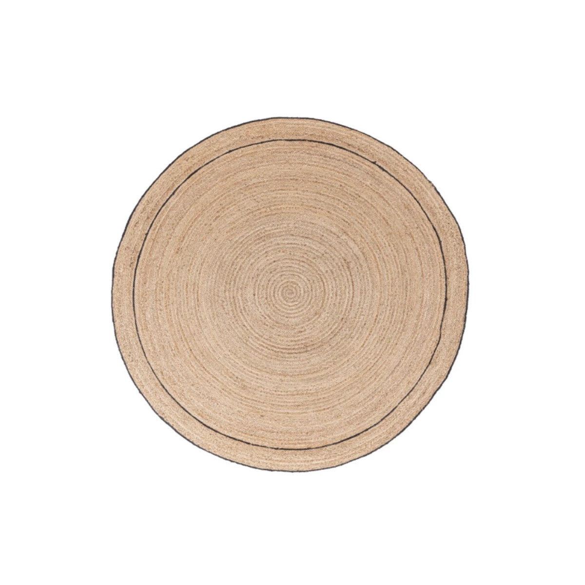 Jute Carpet D180 cm– Natural & Black image 1