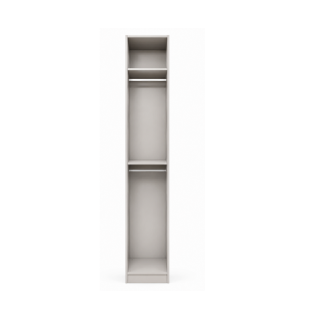 Wardrobe 50x240cm Shelves & Hanging Rail - Taupe