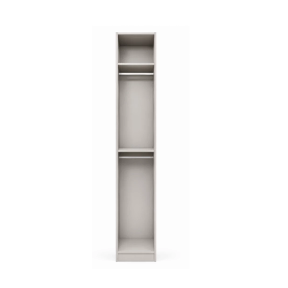Wardrobe 50x240cm Shelves & Hanging Rail - Taupe image 1