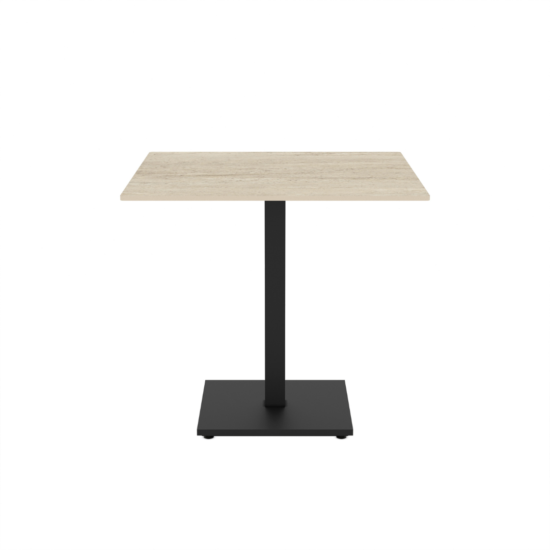 Ceramic Dining Table 80cm  – Travertine & Black