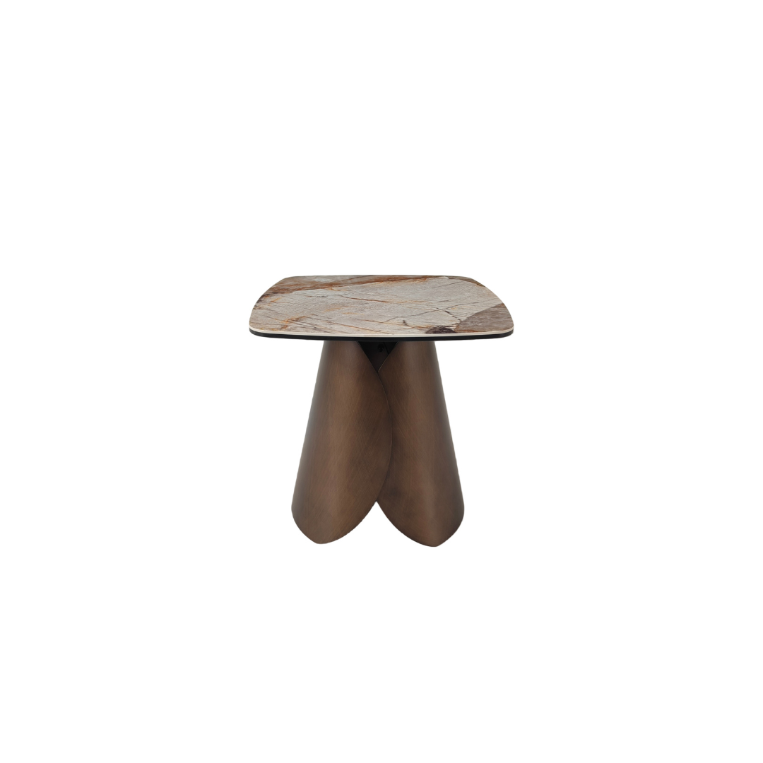Lamp Table – Gloss Patagonia & Black & Copper Cross Brushed