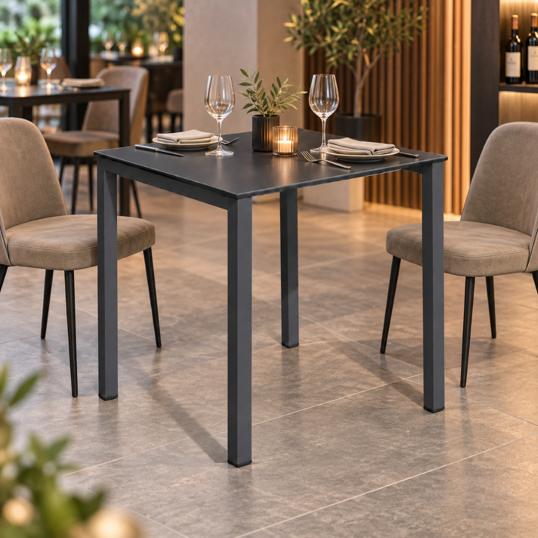 Restaurant Table with Aluminium Legs 70x70 – Anthracite