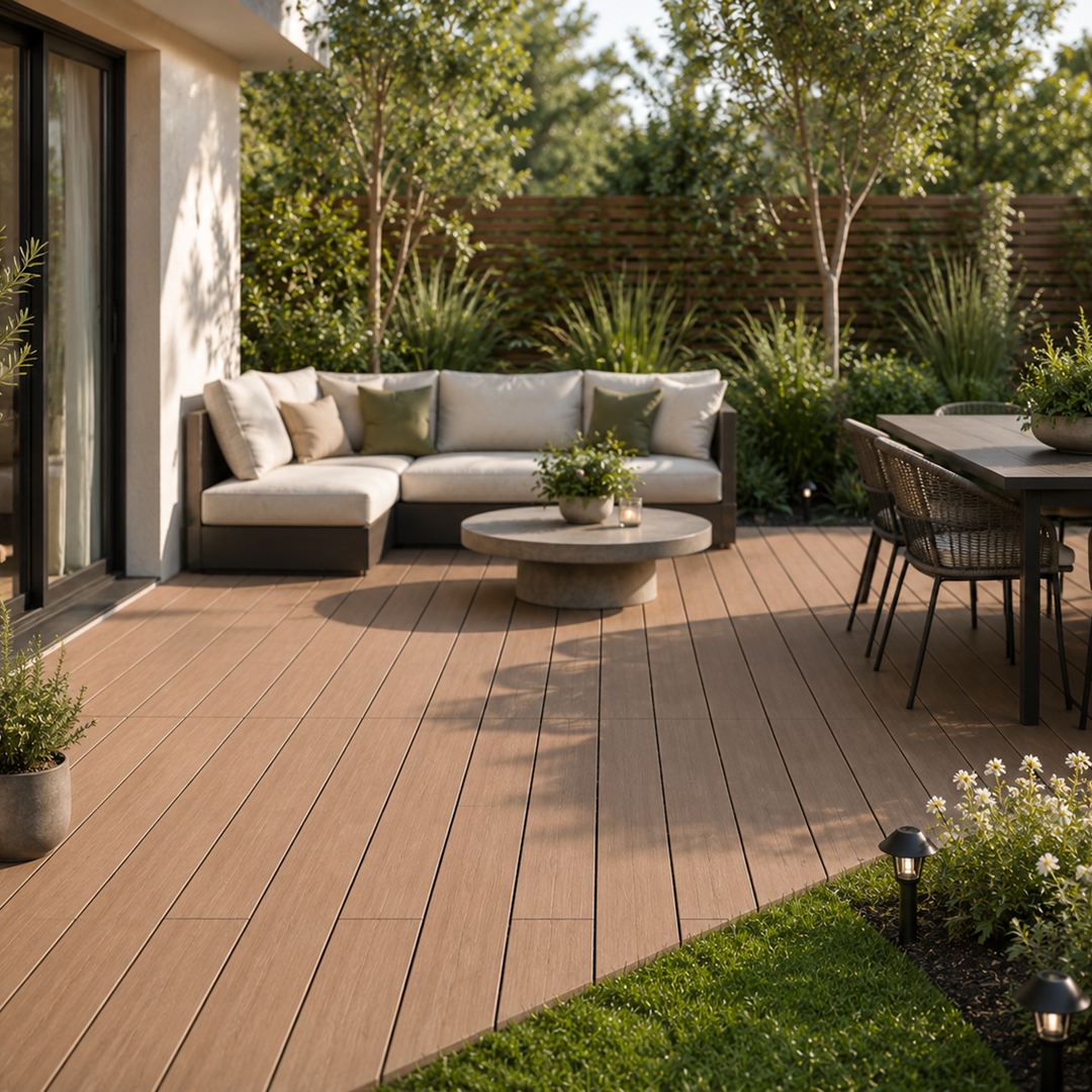 Outdoor WPC Tiles 30x60x2.1cm - Teak