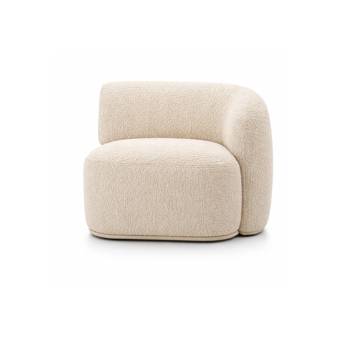 Modular Corner Sofa Right – Warm Light Beige