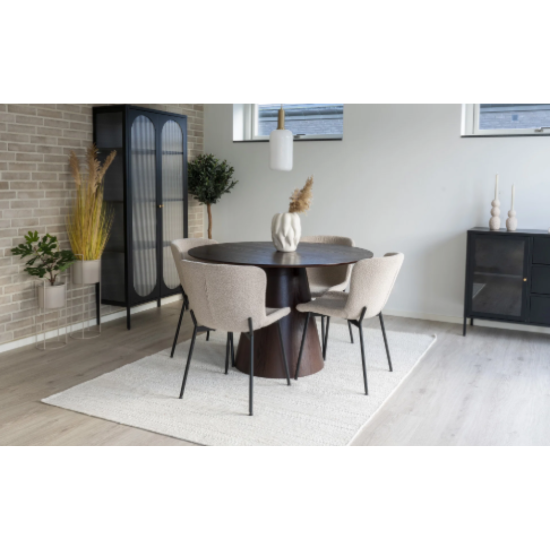 Dining Table – Walnut Veneer Dark Brown Bolton