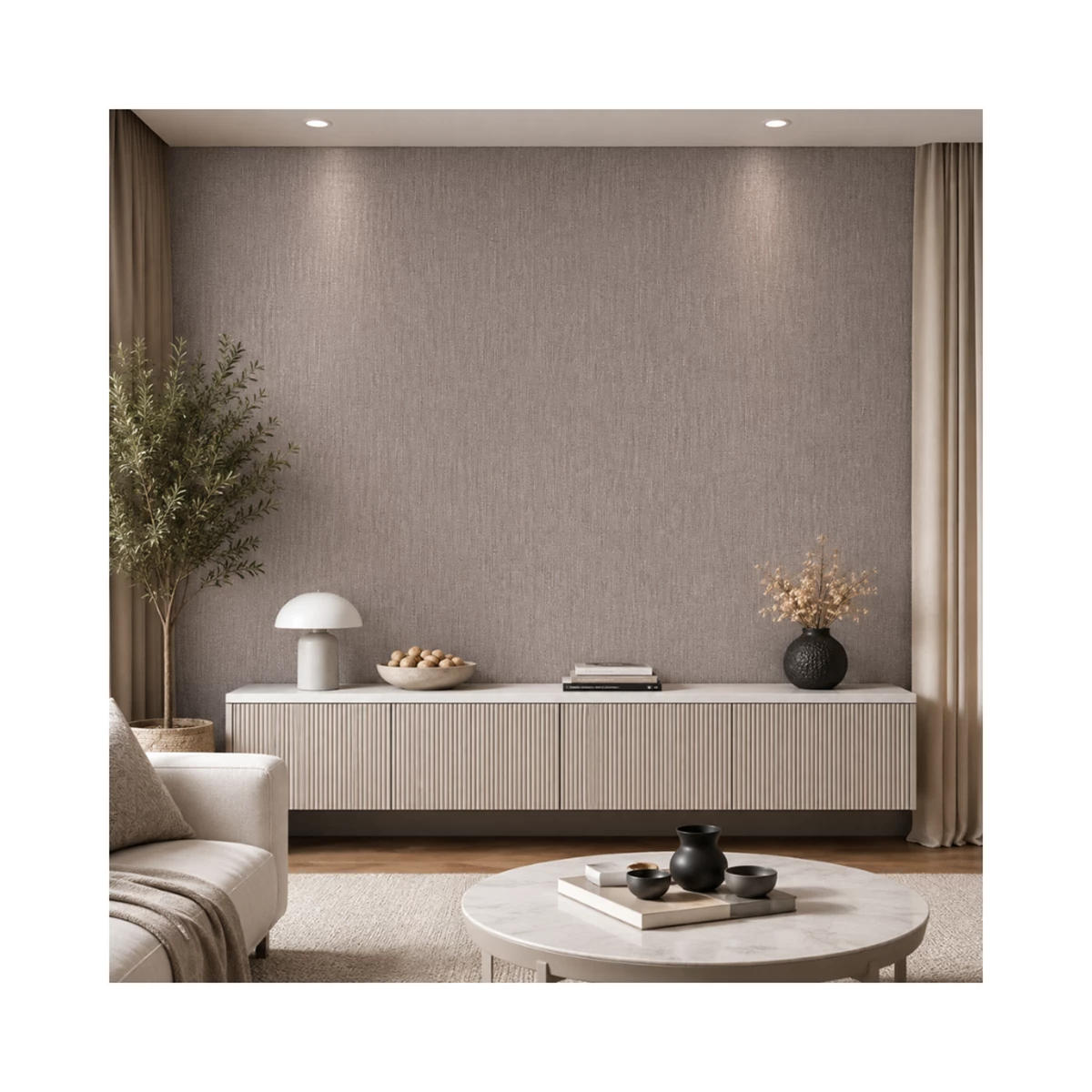 Decorative PVC - Textile-Effect Grey | VALÀ - Home & Contract