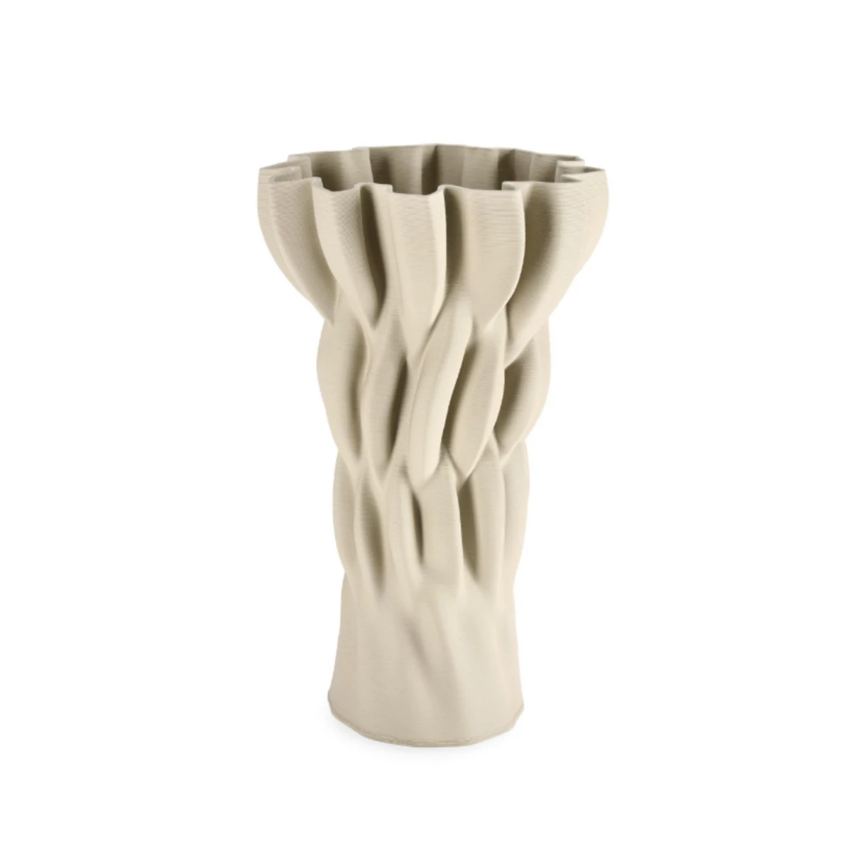 Ceramic Vase D26 x H48 cm - Beige image 1