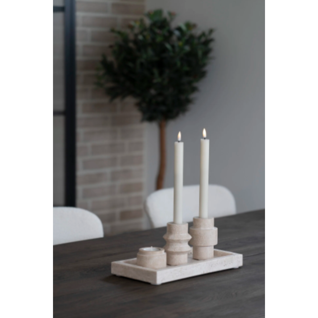 Candle Holder – Travertine Natural