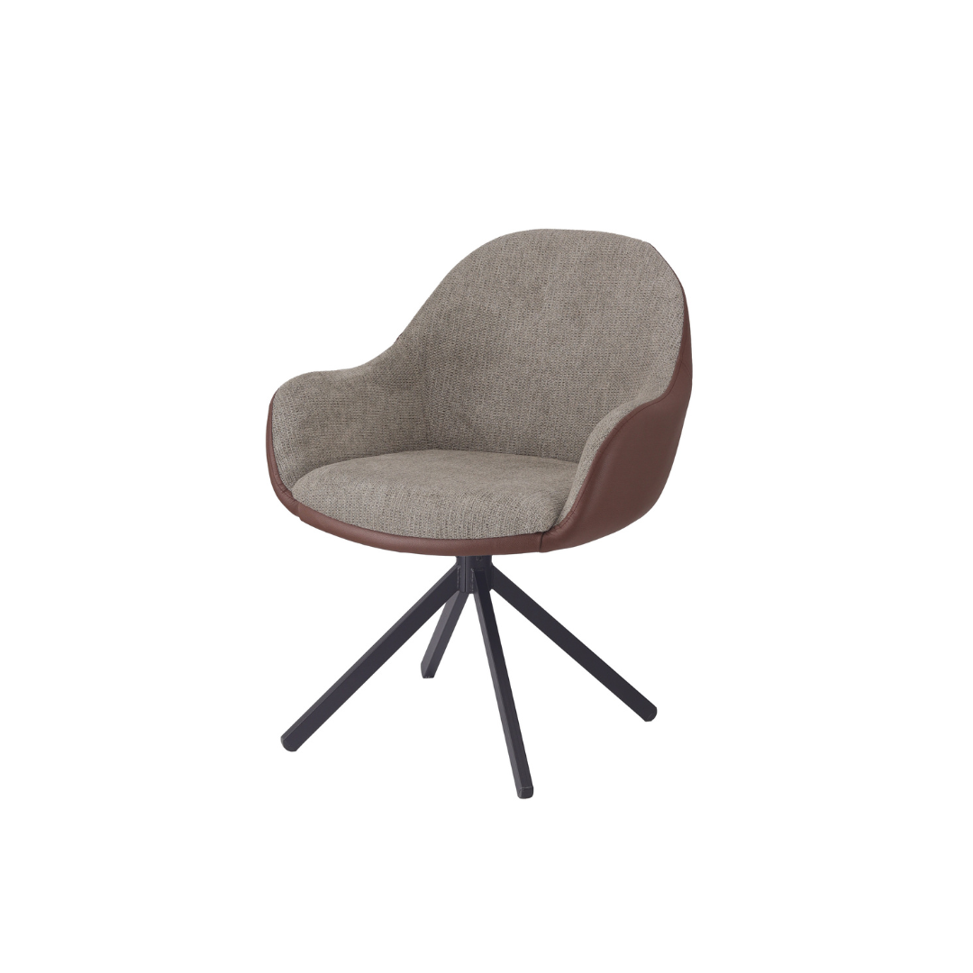 Chair –Grey & Brown / Swivel Rectangle-Black