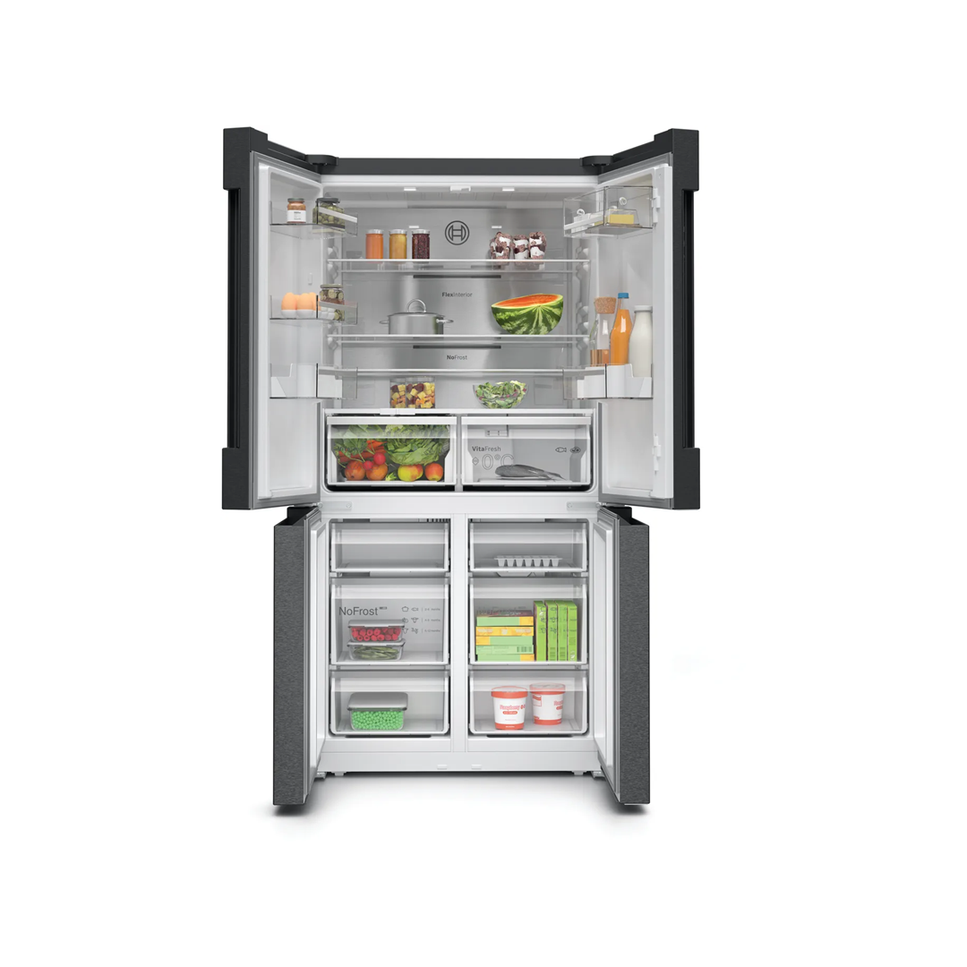 Fridge-Freezer - Black 605L French Door Bosch