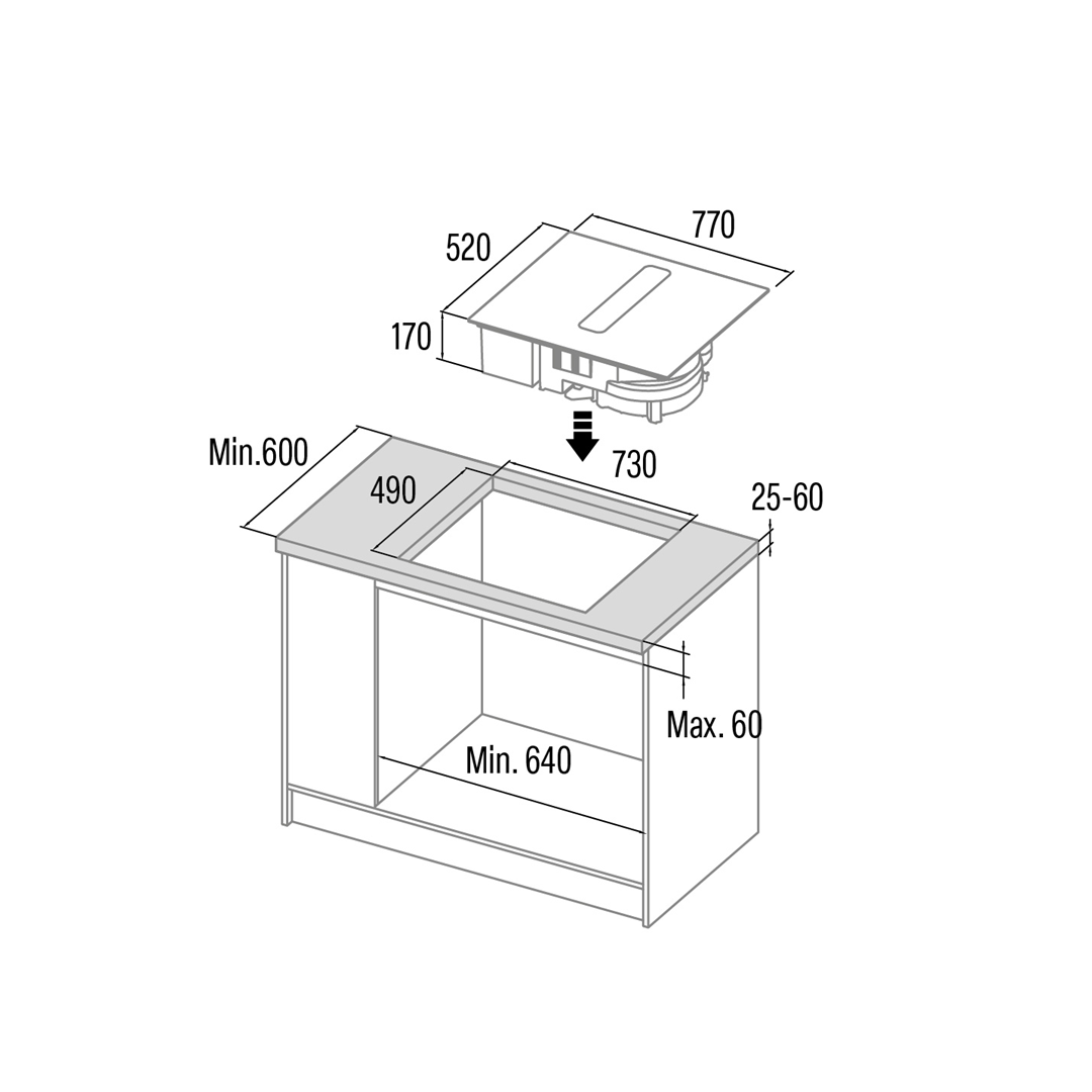 Built-In Hob with Integrated Extractor CATA