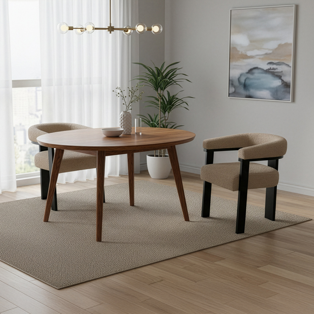 Dining Chair Taupe Boucle Fabric