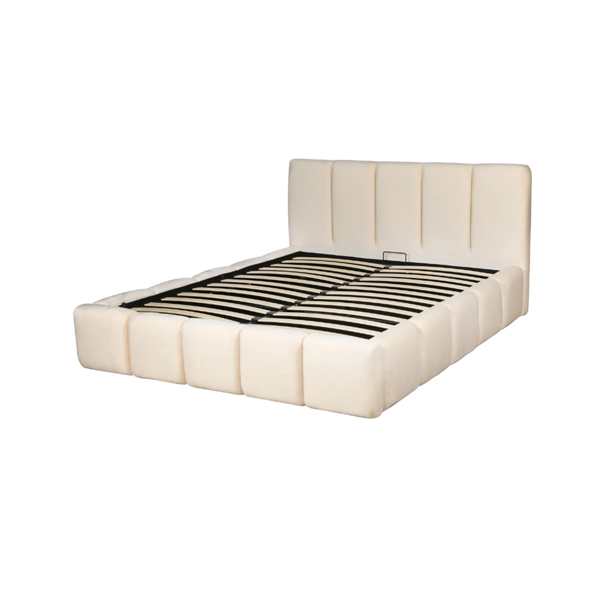 Upholstery Bed with Gas Lift 160x200 – Beige image 1