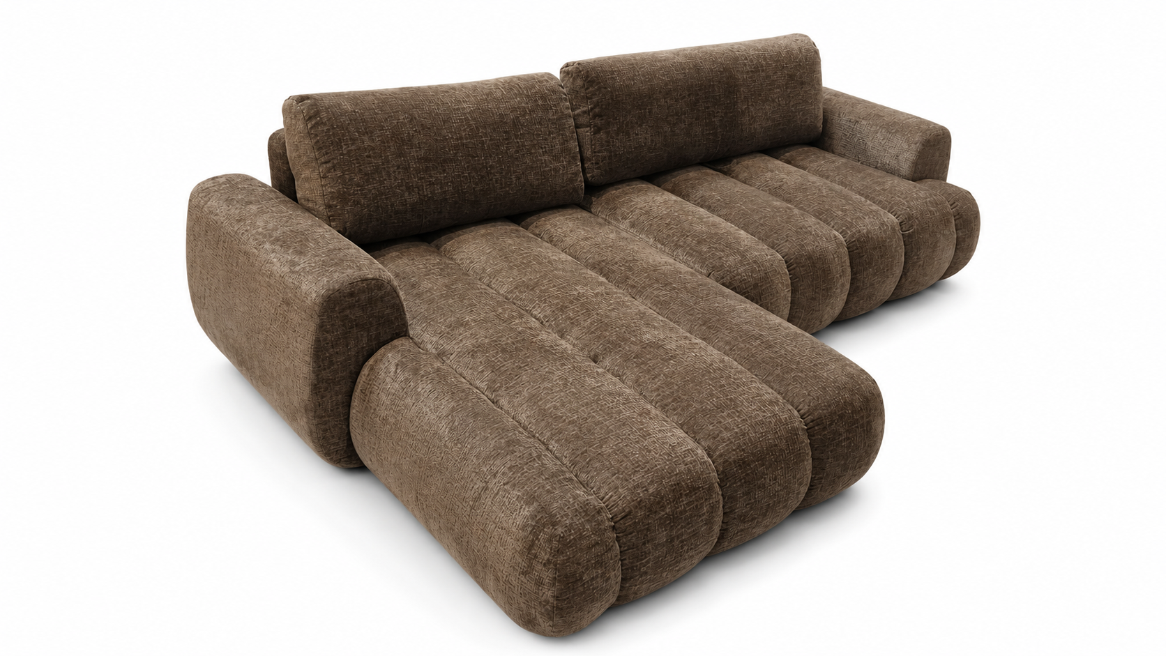 Corner Sofa Left with Sleeper & Storage – light taupe
