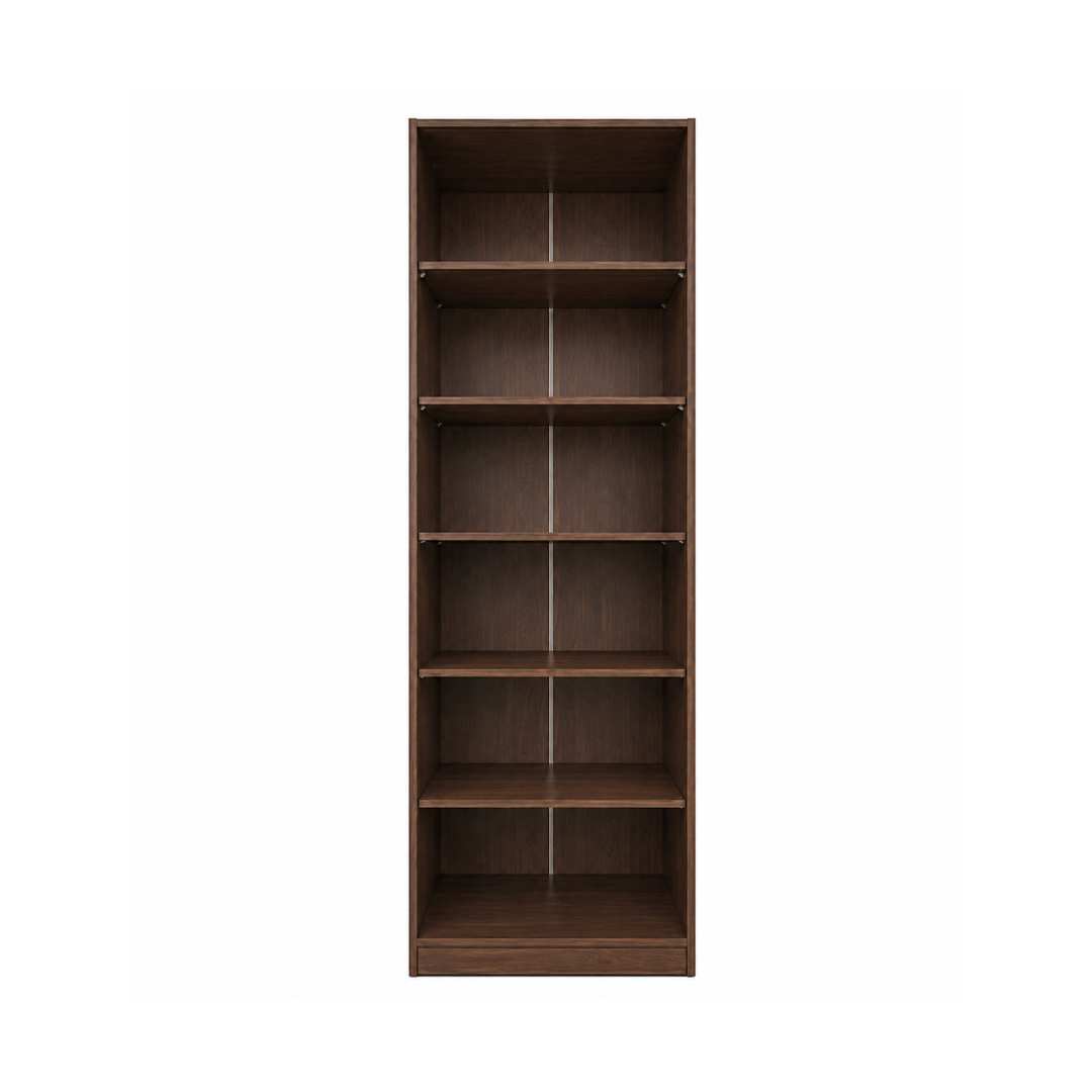 Wardrobe With 5 Shelves  80x240cm –  Dark Walnut