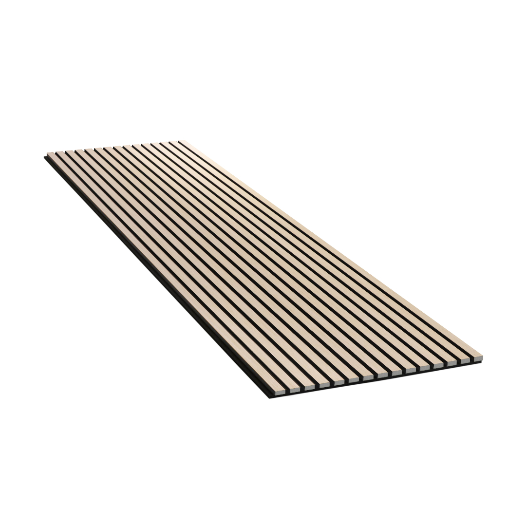 Wood Slat Acoustic Wall Panel - White Oak One-Sided Veneer