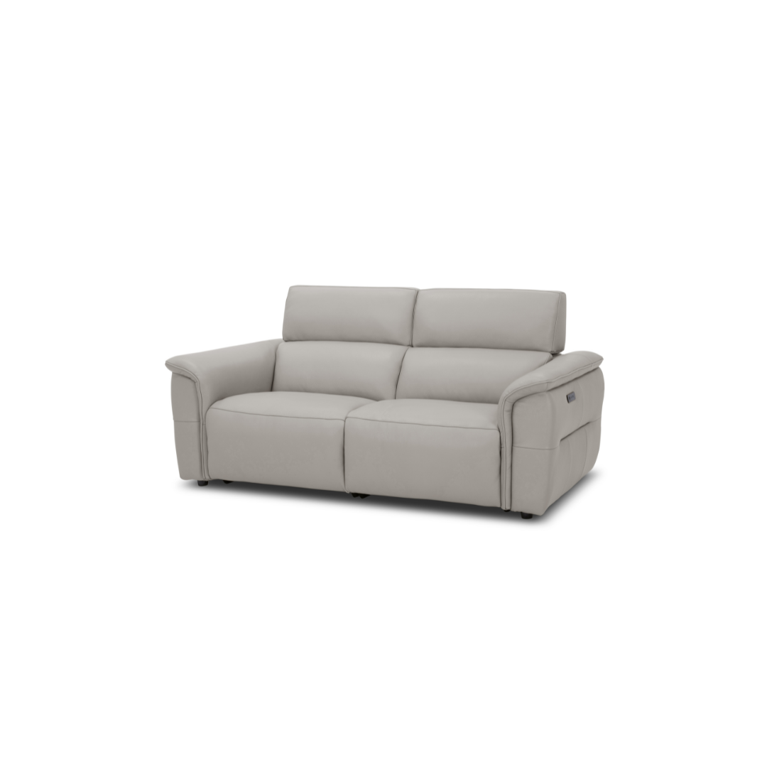 2 Seater Sofa Seat with Electric Recliner & Lumbar Support – Light Grey
