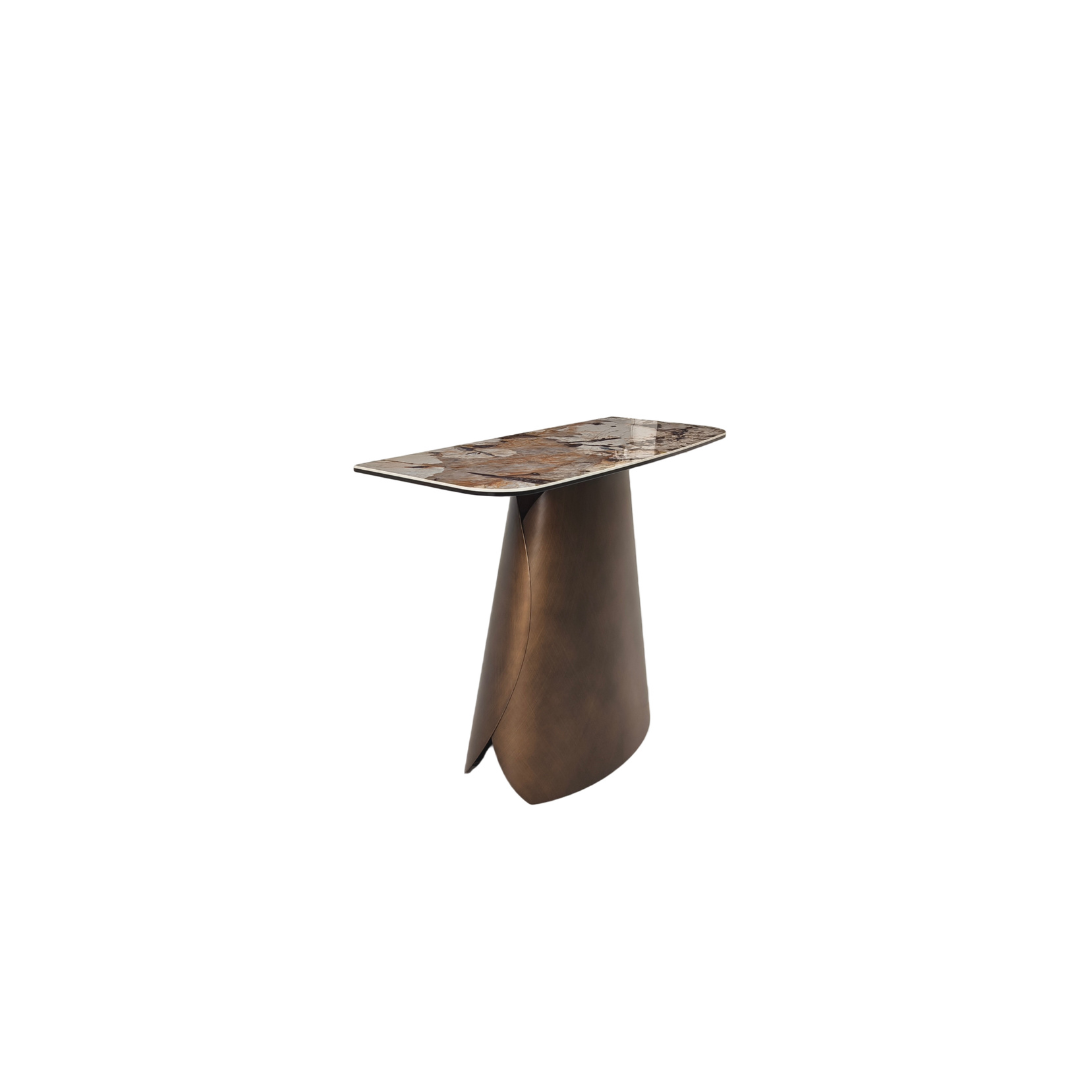 Console Table – Gloss Patagonia/Black/Copper Cross Brushed