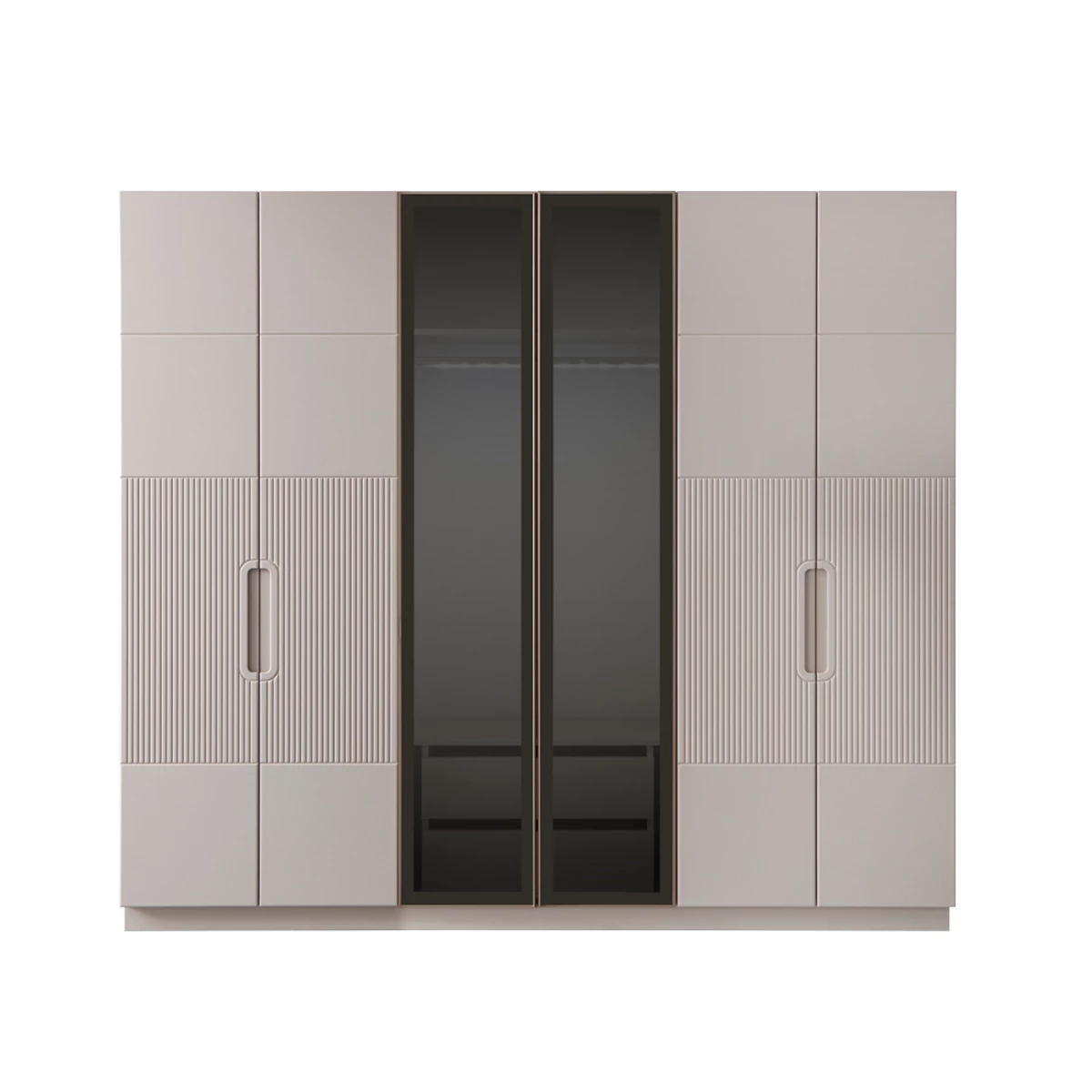 6 Door Wardrobe - Sand Beige image 1