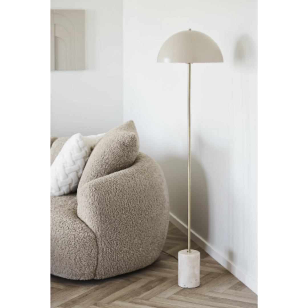 Floor Lamp – Beige, Marble & Metal,  Sheffield