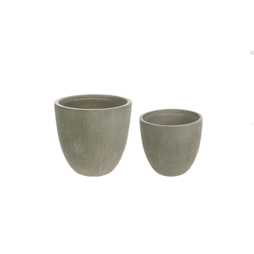 Set 2 Brush Sage Green Ro Low Vase Hold