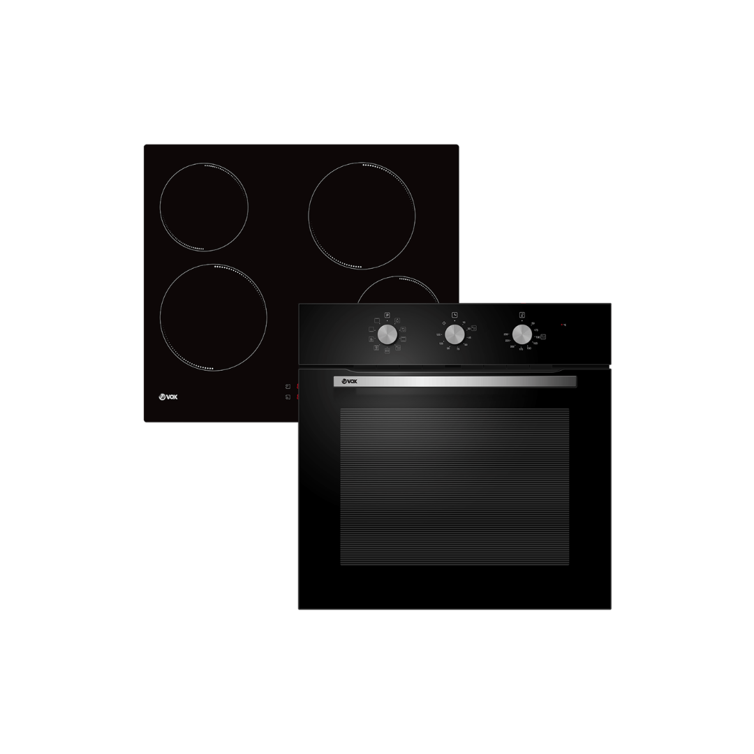 Built In Set Hob + Oven 70L Vox