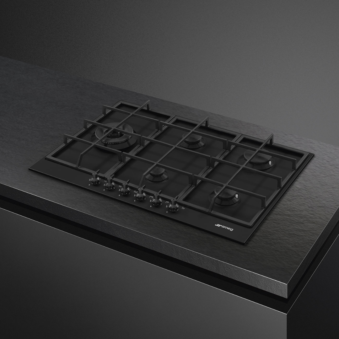Smeg Gas Hob Classica Aesthetic  –  Black 75 cm