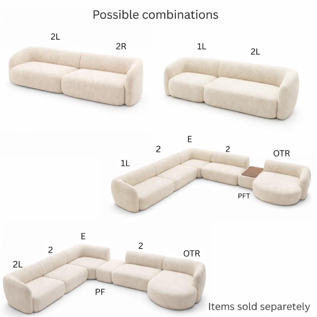 Modular Corner Sofa – Warm Light Beige
