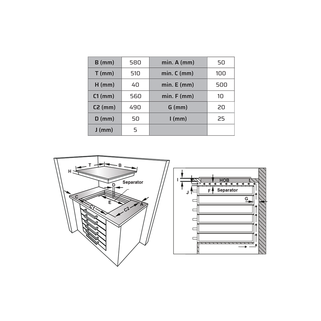 Hob Gas + Hotplate Vox