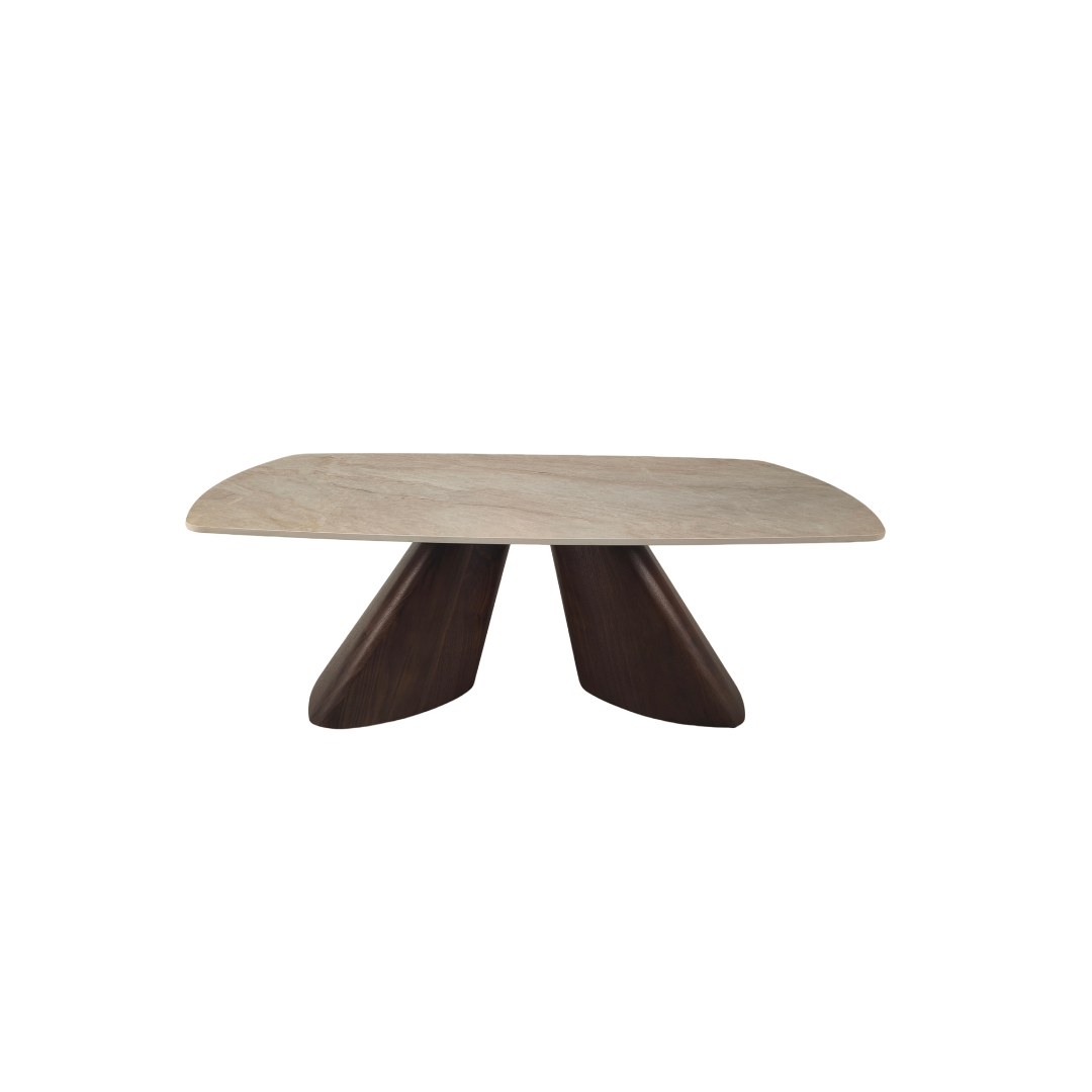 Coffee Table – Matte Florence Beige/Black/Dark Brown Walnut